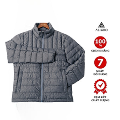 Ao khoác lông vũ màu Charcoal than chất liệu  cao cấp mềm mịn chống thấm nước siêu nhẹ siêu ấm áp giữ nhiệt ALGALV.23