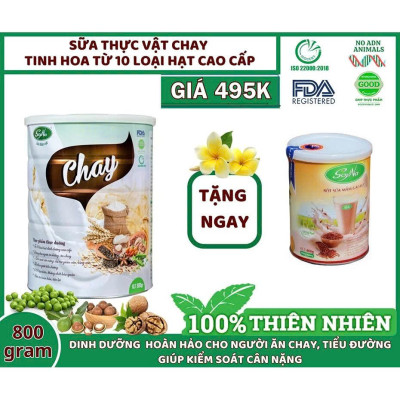 Sữa Hạt Chay Dinh Dưỡng Soyna 800g, Thuần Thực Vật 10 Loại Hạt Cao Cấp - Sữa Hạt Bổ Sung Dinh Dưỡng Cho Người Ăn Kiêng, Ăn Chay, Tiểu Đường, Tim Mạch, Mỡ Máu. Xương Khớp, Người Tập Gym Và Yoga, Giảm Cân, Chống Oxy Hóa - Tặng Bột Sữa Mầm Gạo Lứt 300g