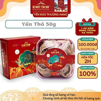 Yến Khánh Hòa - Yến Thô Đảo [Hộp 50g] - Đệ Nhất Yến Đảo - Tăng cường sức đề kháng - Bổ phổi - Hỗ trợ điều trị ung thư - Điều hòa huyết áp - Cải thiện giấc ngủ - Bổ khí dưỡng nhan - Tăng cường sinh lực nam nữ