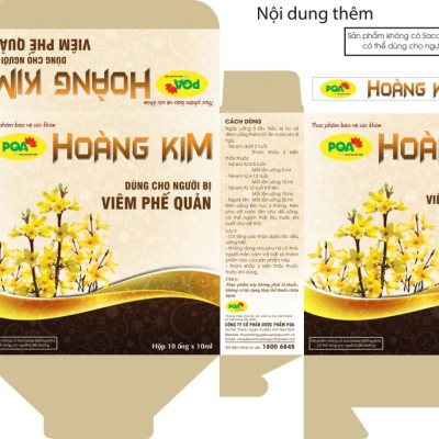 Hoàng Kim PQA Giúp Bổ Phế, Giảm Ho, Long Đờm Và Viêm Phổi Tắc Nghẽn Mãn Tính Hộp 10 Ống