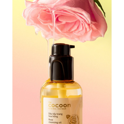 Dầu tẩy trang hoa hồng Cocoon 310ml tẩy sạch lớp makeup & dưỡng ẩm thuần chay