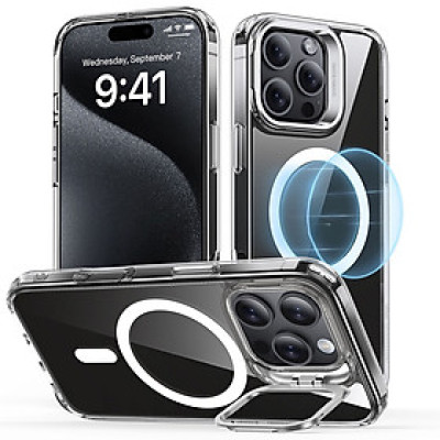Ốp lưng chống sốc sạc từ tính ESR Classic Hybrid Case with Stash Stand (HaloLock) cho iPhone 16 Pro/ iPhone 16 Pro max, có chân đế_ Hàng chính hãng