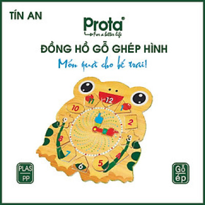 [CHÍNH HÃNG] Đồng hồ gỗ ghép hình Bé trai cao cấp Prota + quà tặng SỐC