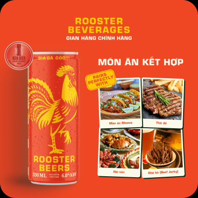Bia thủ công | Rooster Beers Pale (Bia Gà Pale) Thùng 10 Lon cao Sleek can 330ml