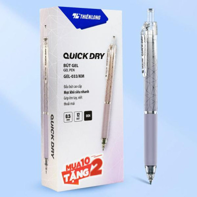 Bút Gel Quick Dry 0.5 - Thiên Long GEL-033/KM - Mực Đen