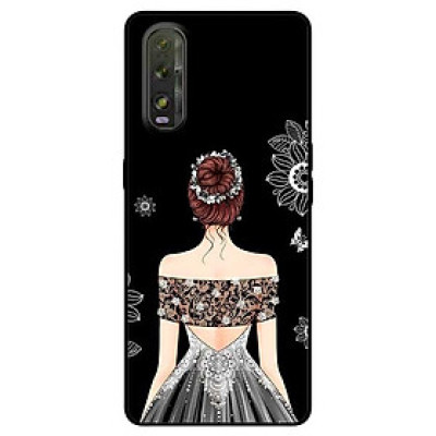 Ốp lưng dành cho Oppo Find X2 mẫu Cô Gái Váy Xám