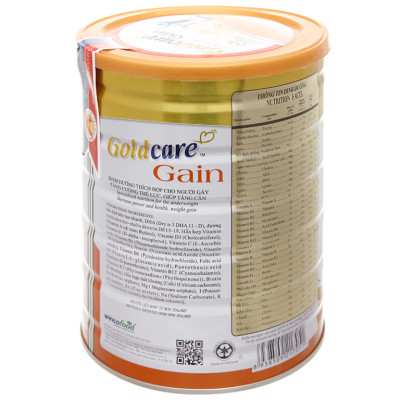 Sữa bột Wincofood Goldcare Gain: thích hợp cho mọi đối tượng và trẻ từ 1 tuổi trở lên giúp tăng cân và tăng cường thể lực