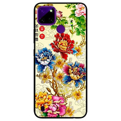 Ốp lưng dành cho Realme C21Y - C25Y mẫu Mẫu Đơn Vàng Xanh