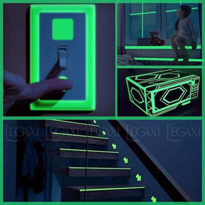 Băng keo dạ quang phát sáng dài 5 mét, miếng dán phản quang dán cầu thang, trang trí, ổ điện, xe đạp, xe oto Legaxi