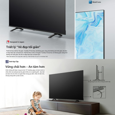 [SP Mới 2025] Smart Tivi Toshiba 65 inch AI 4K UHD 65C350RP, Giao Hàng Toàn Quốc, Bảo Hành 24 Tháng, Hàng Chính Hãng