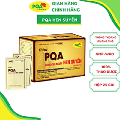 Cốm Hen Suyễn PQA Hỗ Trợ Giảm Ho Thông Phế Dùng Cho Người Bị Khó Thở, Viêm Phế Quản Hộp 25 Gói