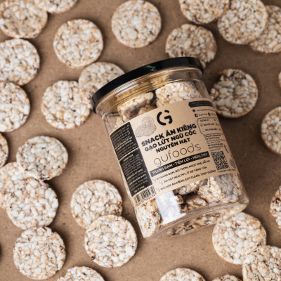 Snack gạo lứt ngũ cốc nguyên hạt GUfoods - Không chiên dầu, Đa dạng hương vị, Thanh đạm, Lành mạnh, Phù hợp Eat clean, Ăn vặt healthy, Tiện lợi, Thuần chay