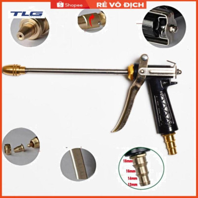 Bộ dây vòi xịt nước rửa xe, tưới cây . tăng áp 3 lần, loại 7m,10m 206318 đầu đồng, cút, nối PE