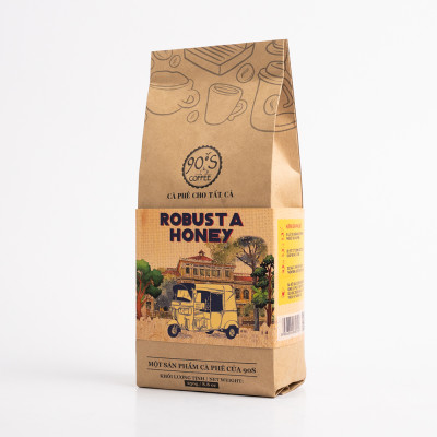 Cà Phê Robusta Honey Rang Xay Nguyên Chất - 90S Coffee Vietnam - 100% Cà Phê Sạch Cao Cấp