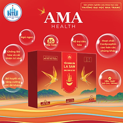 [ 35% YẾN TƯƠI ][ NHẬN GHI THIỆP MỪNG] Hộp quà 6 lọ Yến Khánh Hòa La San Đông Trùng Hạ Thảo ít ngọt