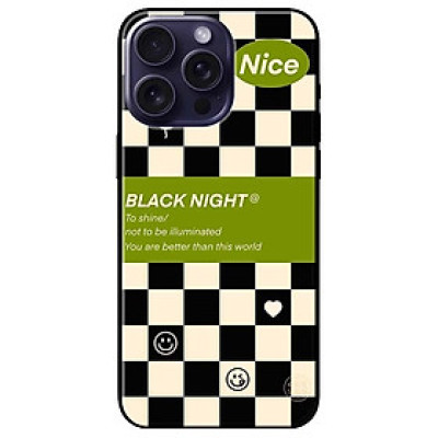 Ốp lưng dành cho Iphone 15 - Iphone 15 Plus - Iphone 15 Pro - Iphone 15 Pro Max - Đêm Đen Ô Vuông - Hàng Chính Hãng