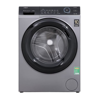 Máy giặt lồng ngang Aqua Inverter 9.0 kg AQD-A900F.S - Hàng chính hãng - Vệ sinh lồng giặt Làm mới, loại bỏ nếp nhăn và mùi khó chịu - Giặt nước nóng