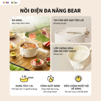 Nồi đa năng Bear MC-4H16G Hàng chính hãng