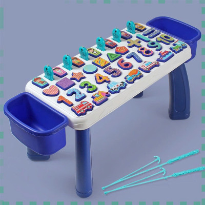 Bàn học chữ số thông minh 5 trong1 có câu cá nam châm 40 chi tiết: câu cá và ghép số, nhân vật, phương tiện giao thông, hình khối học đếm - HENRYSA