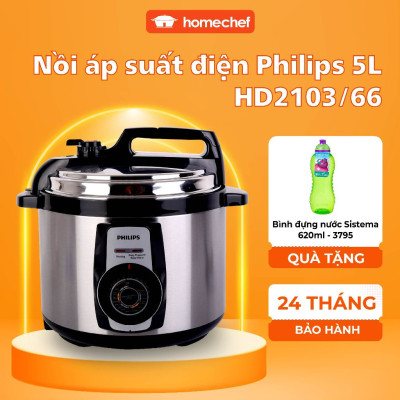 [HÀNG CHÍNH HÃNG] Nồi áp suất cơ Philips HD2103 - 5L - 900W | Hàng Chính Hãng