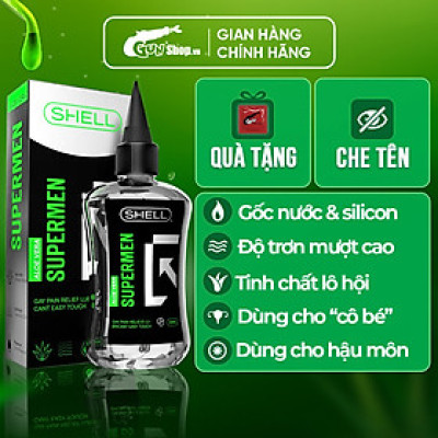 Gel bôi trơn hậu môn tinh chất lô hội - Shell Supermen Aloe Vera - Chai 90ml