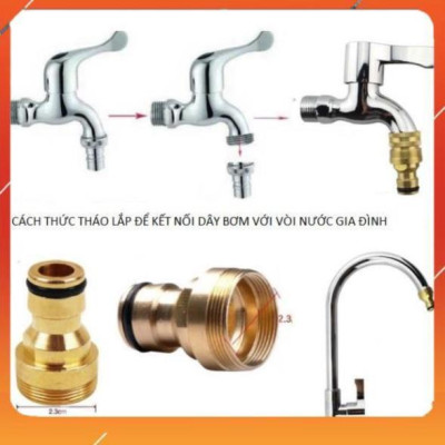 Vòi Xịt️Evoucher Bộ dây vòi xịt nước rửa xe, tưới cây , tăng áp 3 lần, loại 7m, 10m 206701-2 đầu đồng,cút, +  đai