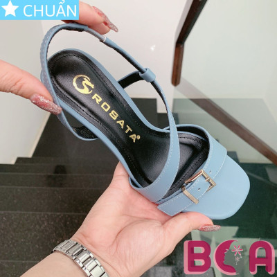 Sandal độc lạ hở mũi 7p RO658 ROSATA tại BCASHOP quai sau có phối thun thoải mái lại thời trang và sang trọng