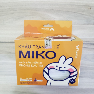 Combo 2 Hộp Khẩu trang y tế trẻ em Miko Họa tiết cao cấp, có dây đeo mềm không đau tai