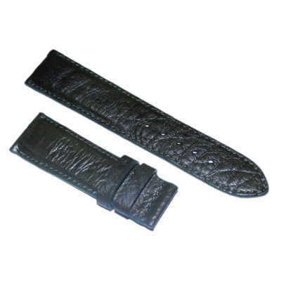 HC8452 - Dây đồng hồ Huy Hoàng da đà điểu da bụng size 22, 24, 26 màu xanh rêu