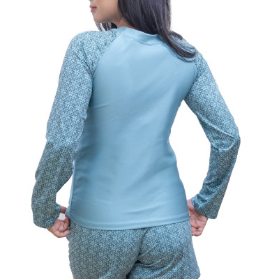 Áo bơi 2 lớp tay dài LMcation Quinn - Xanh ngọc thổ cẩm