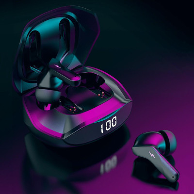 Tai nghe Ajazz A1 TWS BT5.0 thiết kế tiện dụng cho chơi game, thể thao,Điều khiển cảm ứng trên màn hình hiển thị kỹ thuật số - Màu vàng