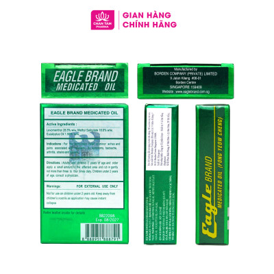 [Chính Hãng Singapore] Lốc 12 Chai - Dầu Gió Xanh Con Ó Eagle Brand Chính Hãng Singapore 24ml