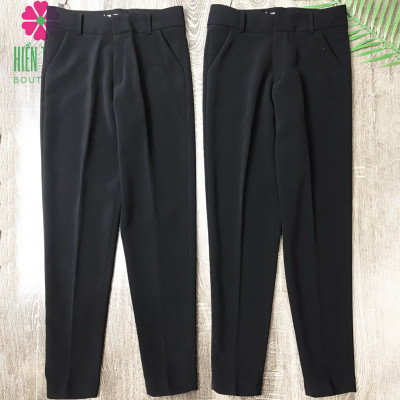 Quần âu nữ Hiền Trần BOUTIQUE lưng cạp cao đồ âu công sở đi học đẹp form dáng chuẩn màu đen vải co giãn