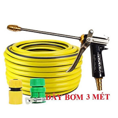  Bộ dây vòi xịt nước rửa xe, tưới cây . tăng áp 3 lần, loại 3m, 5m 206318 đầu đồng,cút,nối vàng+ tặng mở chai