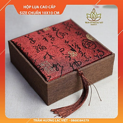 Hộp Gấm Cao Cấp Chuyên Đựng Vòng Tay Trầm Hương, Vòng Đá Phong Thủy - Hộp Vuông KT 10x10x5CM