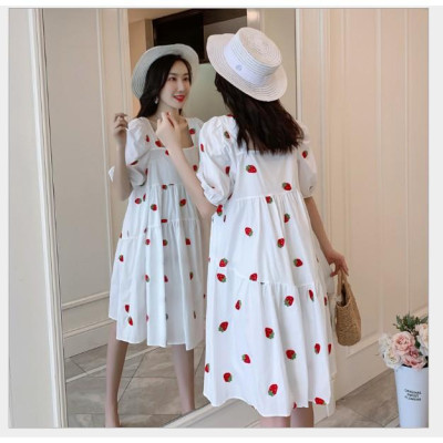 ĐẦM BẦU VÁY BẦU CÔNG SỞ KẾT TRÁI  DÂU TÂY DỄ THƯƠNG