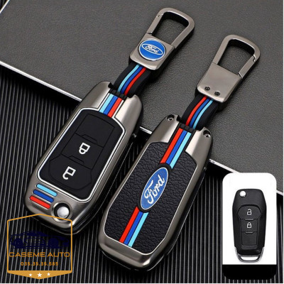 Ốp Chìa Khóa Hợp Kim Ford Ranger XLS, XLT (2019-2024), Wildtrak (2015-2018) Chìa Cơ 2 Nút , 3 Nút - Hàng Nhập Khẩu