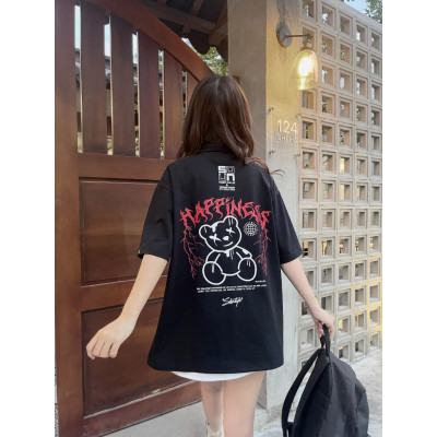 Áo Thun POLO Unisex Form Rộng - Brand Chính Hãng SDVN - HAPPINESS