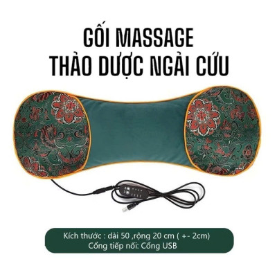 Gối Ngải Cứu Cắm Điện Giảm Đau Vai Gáy chống đột quỵ Gối Thảo Dược Hương Thơm Thảo Mộc