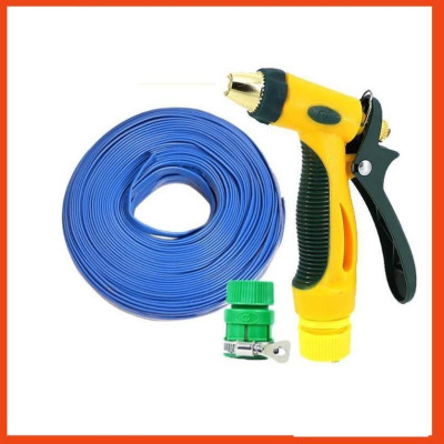 Bộ dây vòi xịt nước rửa xe,tưới cây tăng áp 3 lần 15M( nối nhựa xanh) 206317