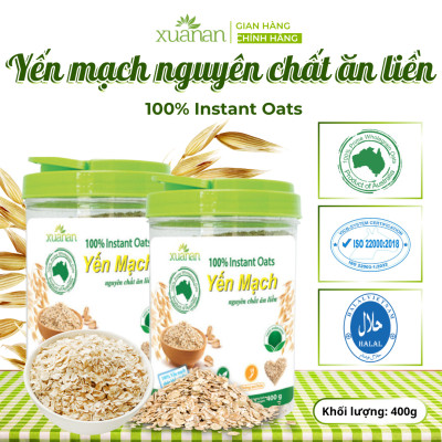 Yến Mạch Nguyên Chất Ăn Liền Xuân An [ko đường] Hộp 400G(Tặng Kèm 1 Túi Yến Mạch 150G)
