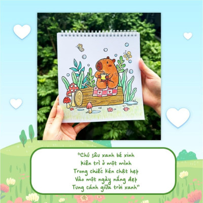 Sách Tô Màu - Capybara & Trái Tim Mặt Trời - Megabook
