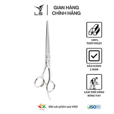 Kéo cắt tóc LS lưỡi thẳng quai offset vênh đỡ ngón cố định CB13/6.5