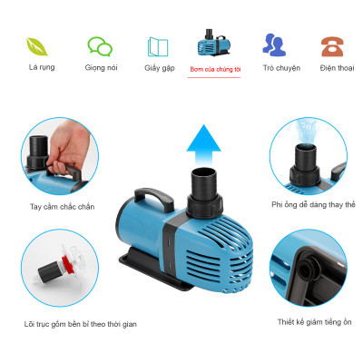 Máy bơm nước HB20000 ( 150W - 20000L/Hr) cao cấp bơm lọc nước bể cá, hồ cá Koi tiểu cảnh non bộ, sinh hoạt cao cấp 