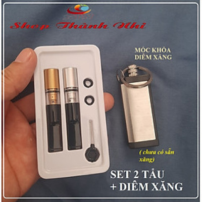 Bộ 2 tẩu thuốc nhựa dẻo gắn điếu bảo vệ sức khỏe, và diêm xăng móc khóa Shop Thành Nhi CB003