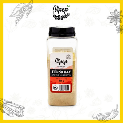 Tiêu Sọ Xay Tự Nhiên Vipep Hũ Nhựa 500g, tiêu cay, thơm - Gia vị Vipep