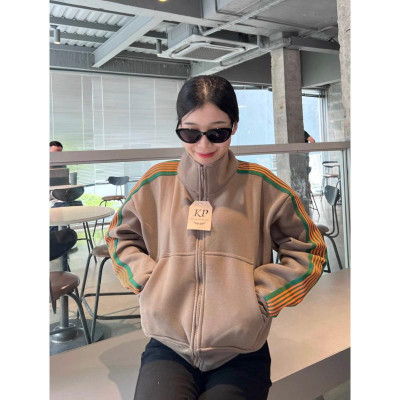 Áo khoác chống nắng cho nữ Viền Sọc Cổ Trụ Dáng Lửng thời trang cực hót-A2102