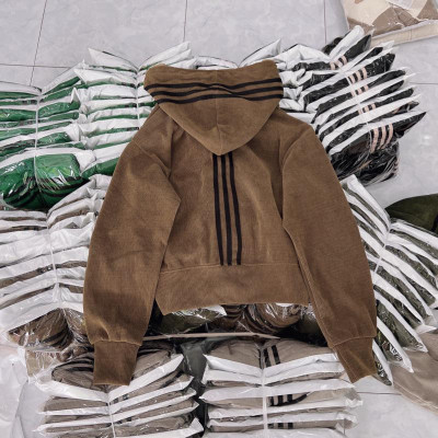 [LZ] Áo khoác nhung tăm xỏ ngón ( kèm túi trong) phối viền nón dễ thương hàng đẹp-A2196