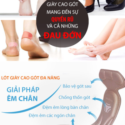 Miếng lót giày cao gót mũi nhọn cho giày bị rộng cao cấp, vải thoáng khí và êm chân- buybox - BBPK55 - (Da beo)