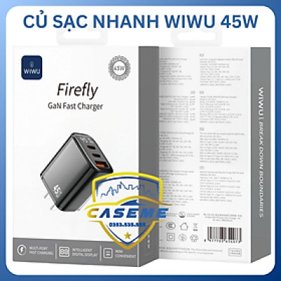 Củ Sạc Nhanh Firefly 45W PD GaN Wi-G011 - Hàng Chính Hãng